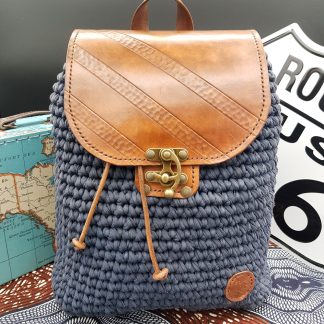 Sac à dos cuir et crochet voyage Hello le Monde